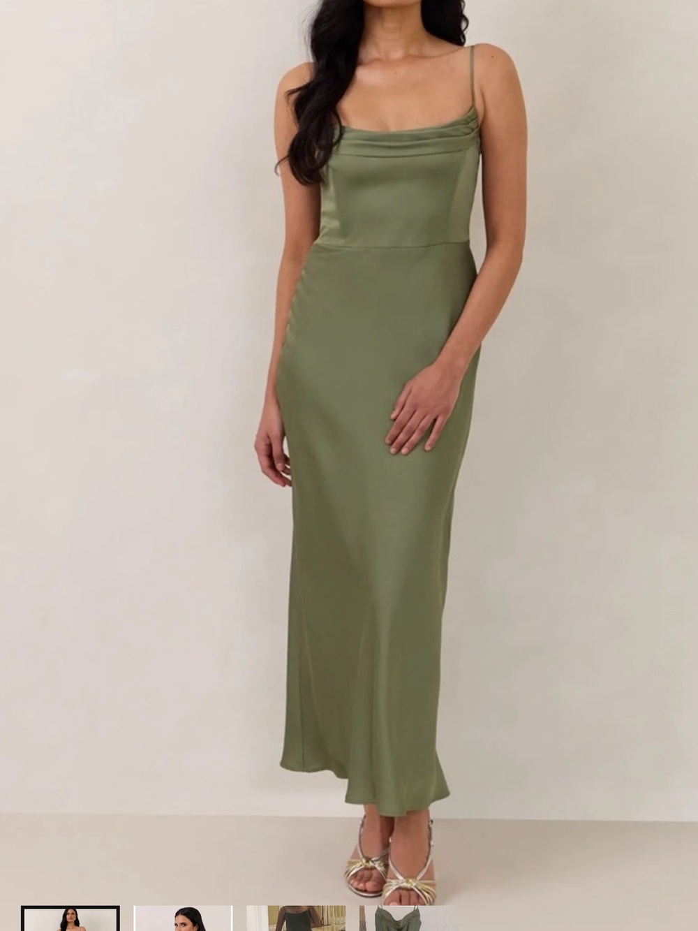 Park & Fifth rosedale Dress Satin Olive Green